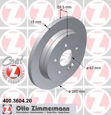 Диск гальмівний 400.3604.20 ZIMMERMANN