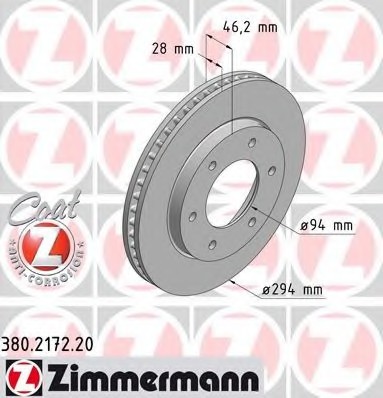 380.2172.20 Zimmermann Диск тормозной