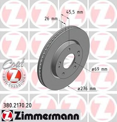 380.2170.20 Zimmermann Диск гальмівний Coat Z