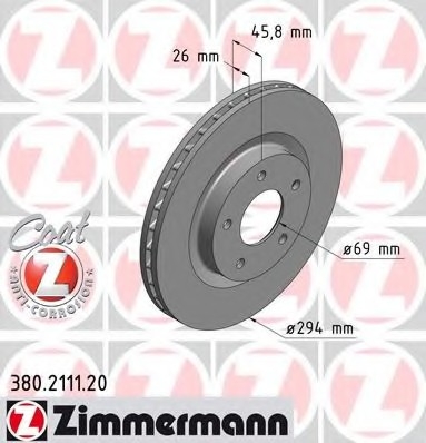 380.2111.20 Zimmermann Диск тормозной