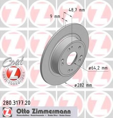 280.3177.20 Zimmermann Диск гальмівний Coat Z