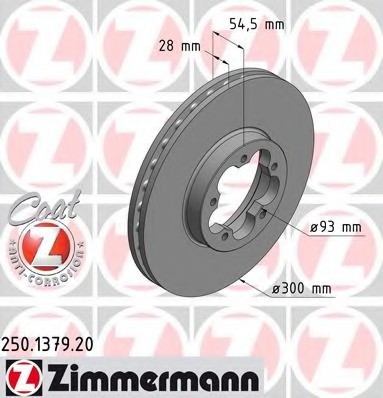 Фото диск гальмівний 250.1379.20 ZIMMERMANN 250.1379.20 Zimmermann 250.1379.20 Zimmermann Диск гальмівний 250.1379.20 ZIMMERMANN