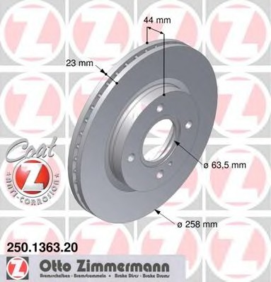 250.1363.20 Zimmermann Диск гальмівний Coat Z