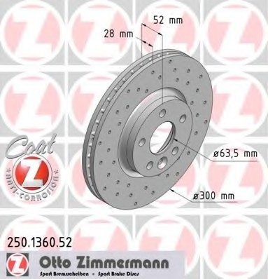 Диск гальмівний 250.1360.52 ZIMMERMANN