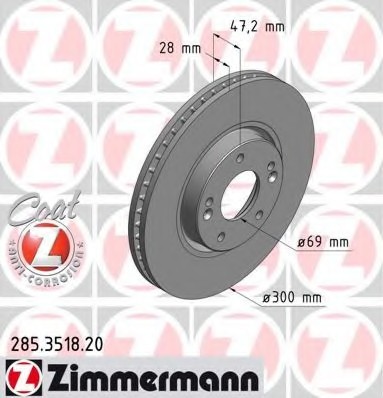 285.3518.20 Zimmermann Диск тормозной