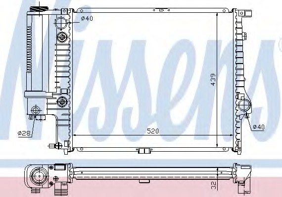 60709A NISSENS (Дания) Радиатор охлаждения 60709A NISSENS