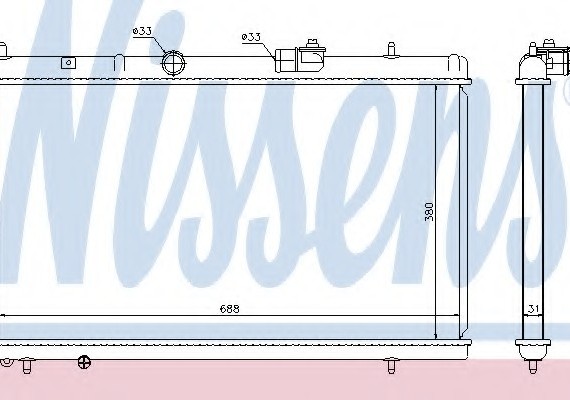 636013 NISSENS (Дания) Радіатор CN C5(00-)3.0 i V6 24V(+)[OE 1330K3] NISSENS