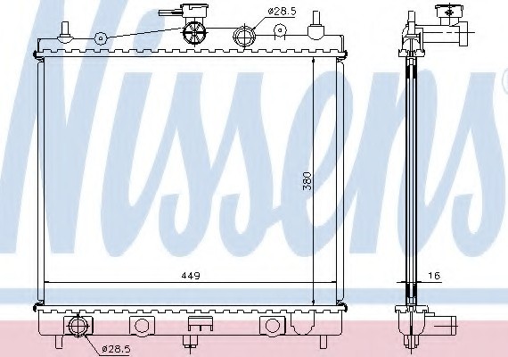 62902A NISSENS (Дания) Радиатор охлаждения 62902A NISSENS