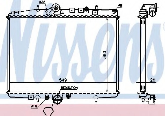 61295A NISSENS (Дания) Радіатор CN C5(00-)2.2 HDi(+)[OE 1330.79] NISSENS