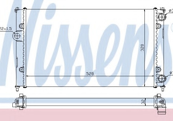 Фото радіатор охолоджування 639961 NISSENS 639961 NISSENS (Дания) 639961 NISSENS (Дания) Радіатор охолоджування 639961 NISSENS
