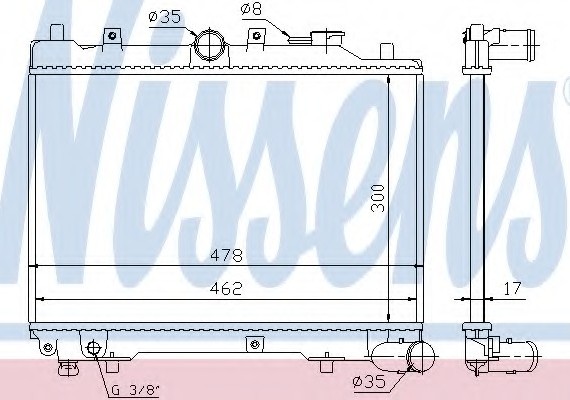 62512 NISSENS (Дания) Радиатор охлаждения 62512 NISSENS