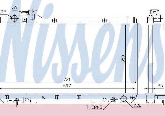 Фото радиатор охолоджування 64706 NISSENS 64706 NISSENS (Дания) 64706 NISSENS (Дания) Радиатор охолоджування 64706 NISSENS