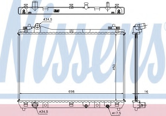 Фото радиатор охлаждения 64201 NISSENS 64201 NISSENS (Дания) 64201 NISSENS (Дания) Радиатор охлаждения 64201 NISSENS