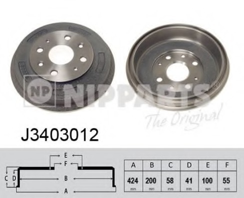 J3403012 NIPPARTS (Нидерланды) Барабан тормозной J3403012 NIPPARTS