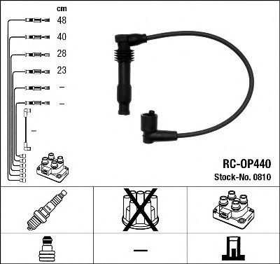 RC-OP440 NGK Дріт запалювання (код 0810) CHEVROLET LACETTI 1.8 (вир-во NGK)
