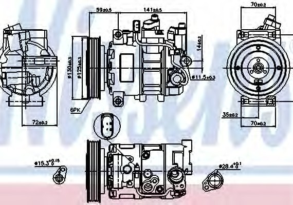 89111 NISSENS (Дания) Компрессор кондиционера 89111 NISSENS