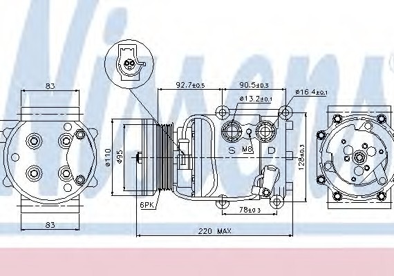 89071 NISSENS (Дания) Компрессор кондиционера 89071 NISSENS