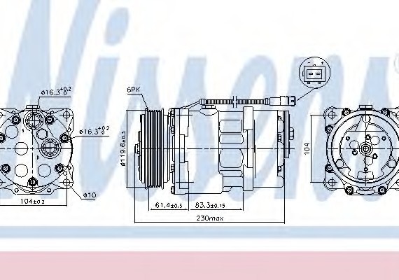 89055 NISSENS (Дания) Компрессор кондиционера 89055 NISSENS