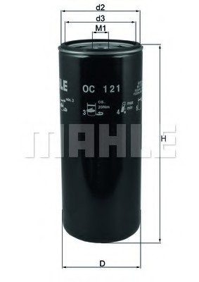 OC 121 MAHLE Фильтр масляный Volvo OC 121 MAHLE