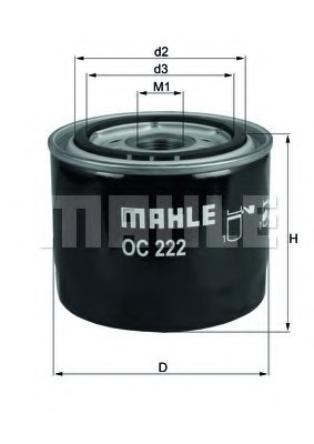 OC 222 MAHLE Фильтр масляный Volvo OC 222 MAHLE