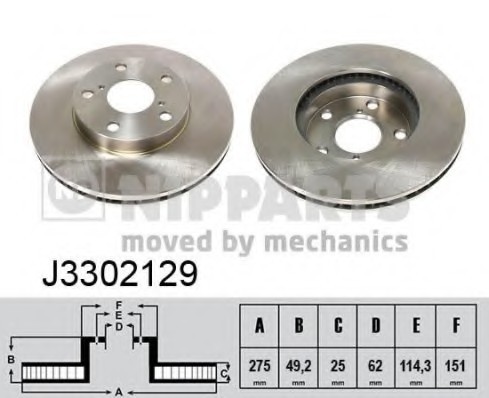 J3302129 NIPPARTS (Нидерланды) Диск тормозной J3302129 NIPPARTS