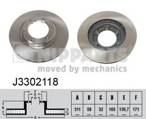 J3302118 NIPPARTS (Нидерланды) Диск тормозной J3302118 NIPPARTS