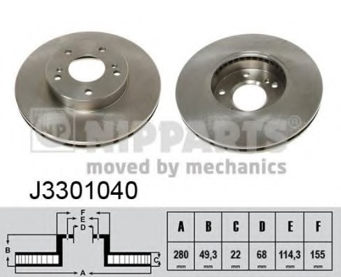 J3301040 NIPPARTS (Нидерланды) Диск тормозной J3301040 NIPPARTS