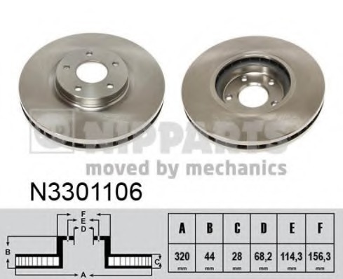 N3301106 NIPPARTS (Нидерланды) Диск тормозной N3301106 NIPPARTS