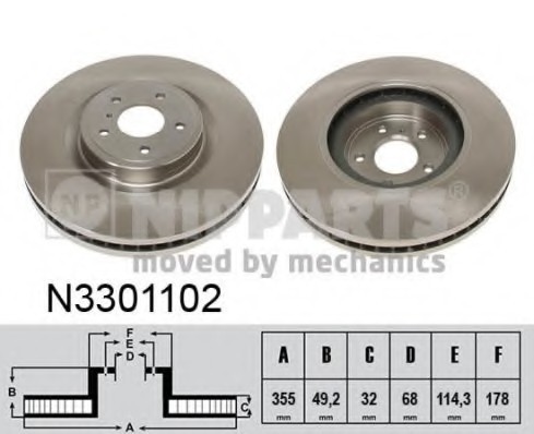 N3301102 NIPPARTS (Нидерланды) Диск тормозной N3301102 NIPPARTS