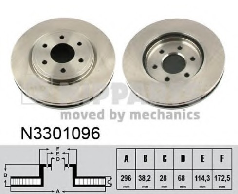 N3301096 NIPPARTS (Нидерланды) Диск гальмівний N3301096 NIPPARTS