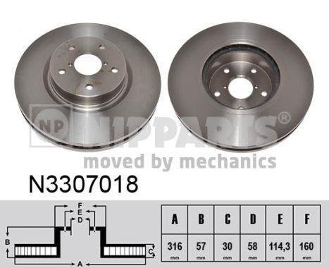 Диск гальмівний N3307018 NIPPARTS