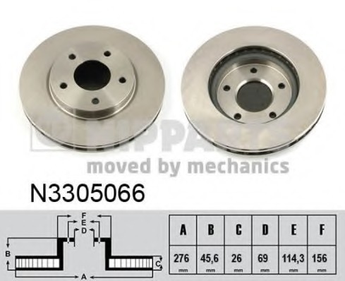 N3305066 NIPPARTS (Нидерланды) Диск гальмівний N3305066 NIPPARTS