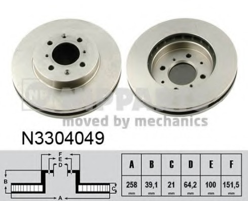 N3304049 NIPPARTS (Нидерланды) Диск тормозной N3304049 NIPPARTS