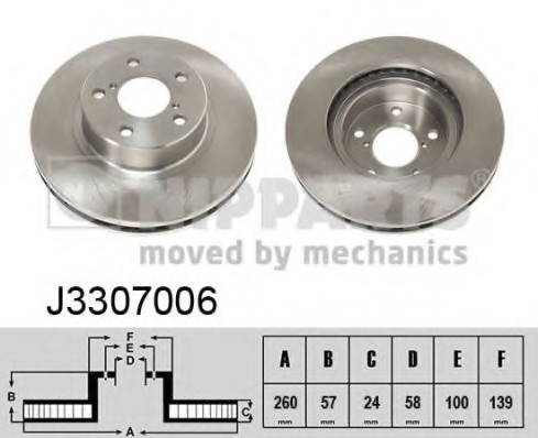 J3307006 NIPPARTS (Нидерланды) Диск гальмівний J3307006 NIPPARTS