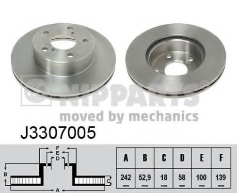 Фото диск гальмівний J3307005 NIPPARTS (Нидерланды) J3307005 NIPPARTS (Нидерланды) Диск гальмівний