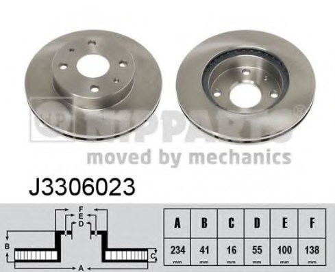 J3306023 NIPPARTS (Нидерланды) Диск гальмівний J3306023 NIPPARTS