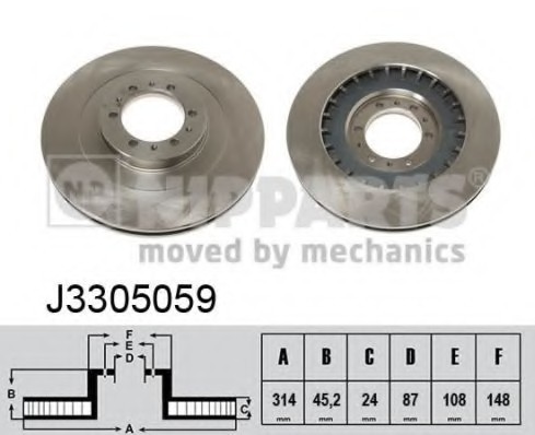 J3305059 NIPPARTS (Нидерланды) Диск тормозной J3305059 NIPPARTS