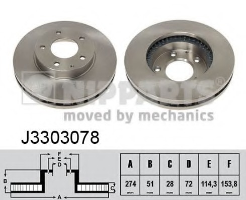 J3303078 NIPPARTS (Нидерланды) Диск тормозной J3303078 NIPPARTS