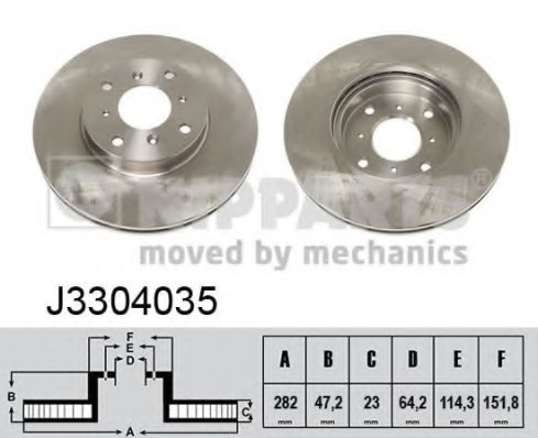 Фото диск гальмівний J3304035 NIPPARTS (Нидерланды) J3304035 NIPPARTS (Нидерланды) Диск гальмівний