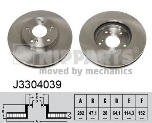 J3304039 NIPPARTS (Нидерланды) Диск гальмівний J3304039 NIPPARTS