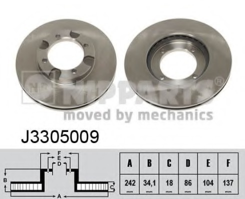 J3305009 NIPPARTS (Нидерланды) Диск тормозной J3305009 NIPPARTS