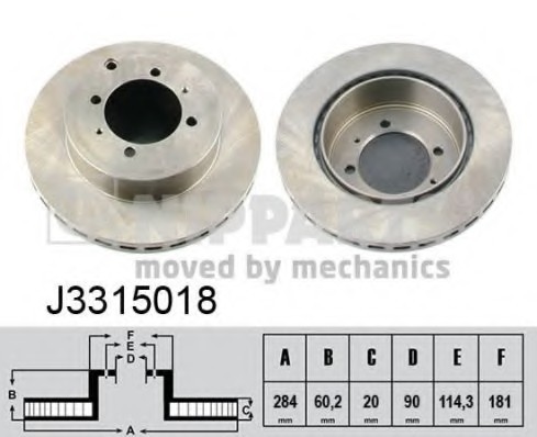 Фото диск гальмівний J3315018 NIPPARTS (Нидерланды) J3315018 NIPPARTS (Нидерланды) Диск гальмівний