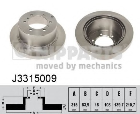 J3315009 NIPPARTS (Нидерланды) Диск тормозной J3315009 NIPPARTS