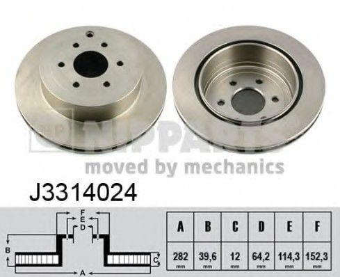 Фото диск гальмівний J3314024 NIPPARTS (Нидерланды) J3314024 NIPPARTS (Нидерланды) Диск гальмівний