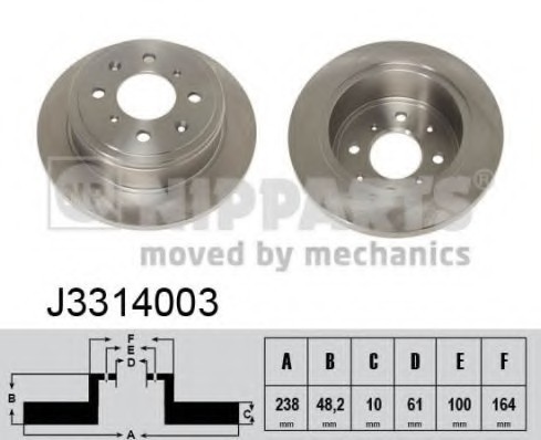 J3314003 NIPPARTS (Нидерланды) Диск тормозной J3314003 NIPPARTS