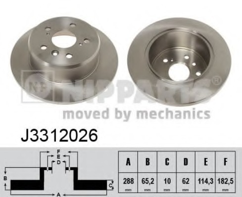 J3312026 NIPPARTS (Нидерланды) Диск тормозной J3312026 NIPPARTS