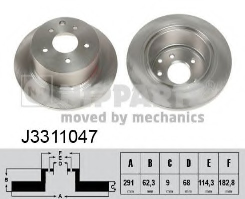 J3311047 NIPPARTS (Нидерланды) Диск тормозной J3311047 NIPPARTS