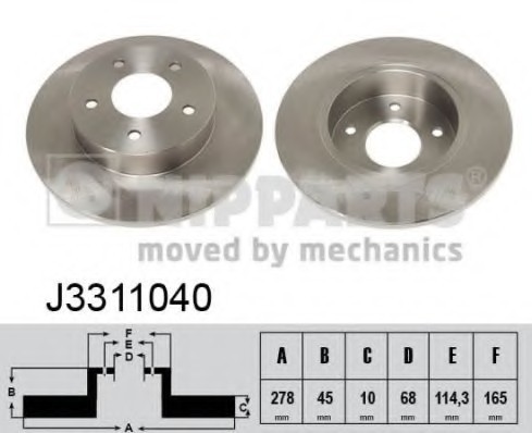 J3311040 NIPPARTS (Нидерланды) Диск гальмівний J3311040 NIPPARTS