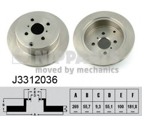 J3312036 NIPPARTS (Нидерланды) Диск тормозной J3312036 NIPPARTS