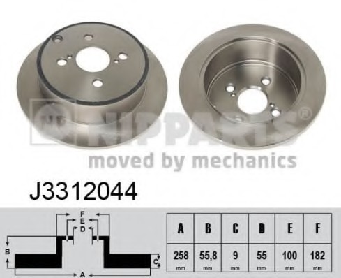 J3312044 NIPPARTS (Нидерланды) Диск тормозной J3312044 NIPPARTS